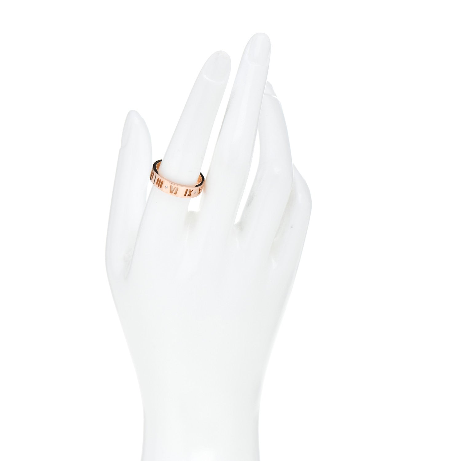 Tiffany 18K Rose Gold Diamond Wide Atlas Pierced Ring 58 8.5 2 of 4