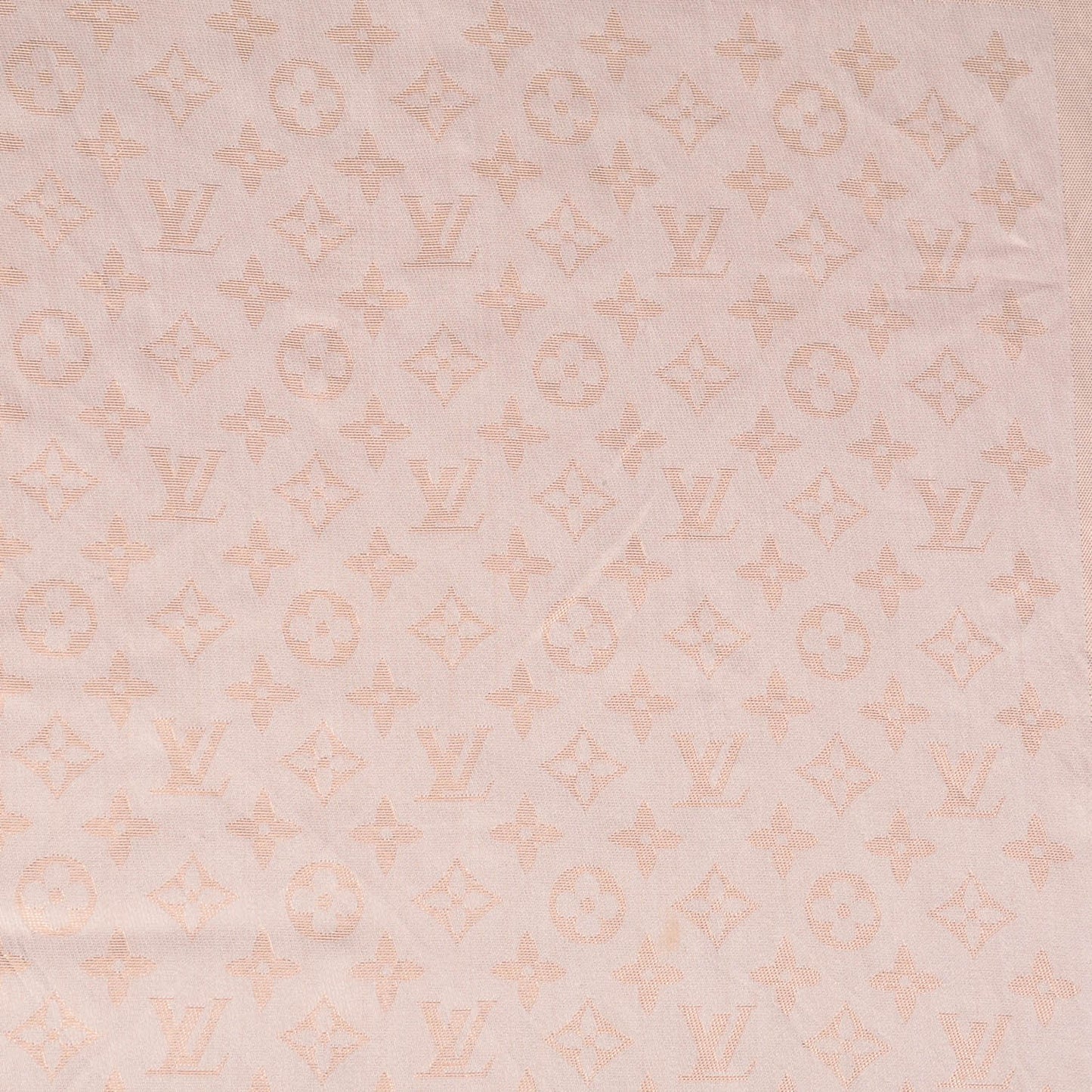 Silk Wool Monogram Voile Shawl Peach