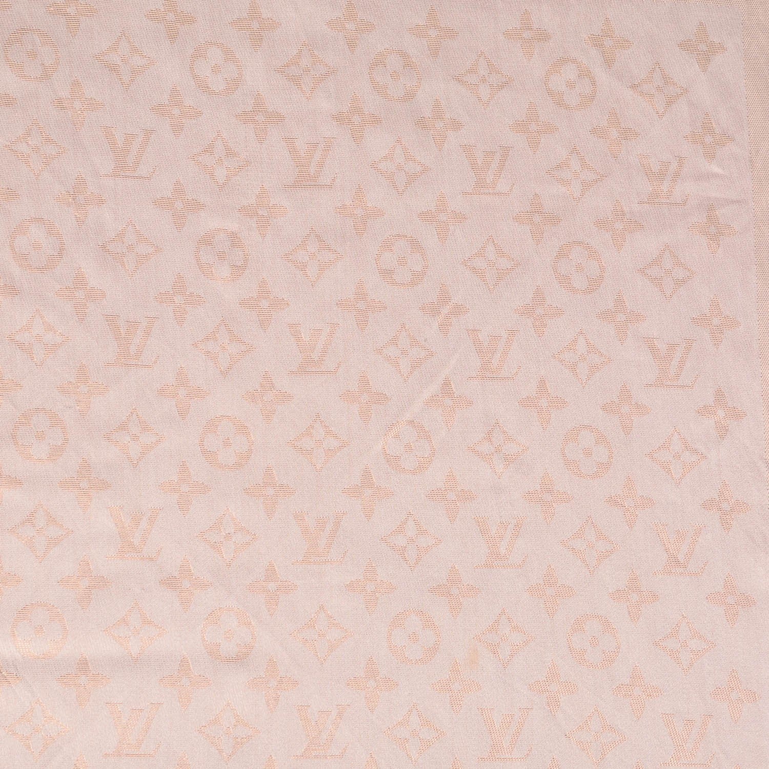 Louis Vuitton Silk Wool Monogram Voile Shawl Peach 1 of 6