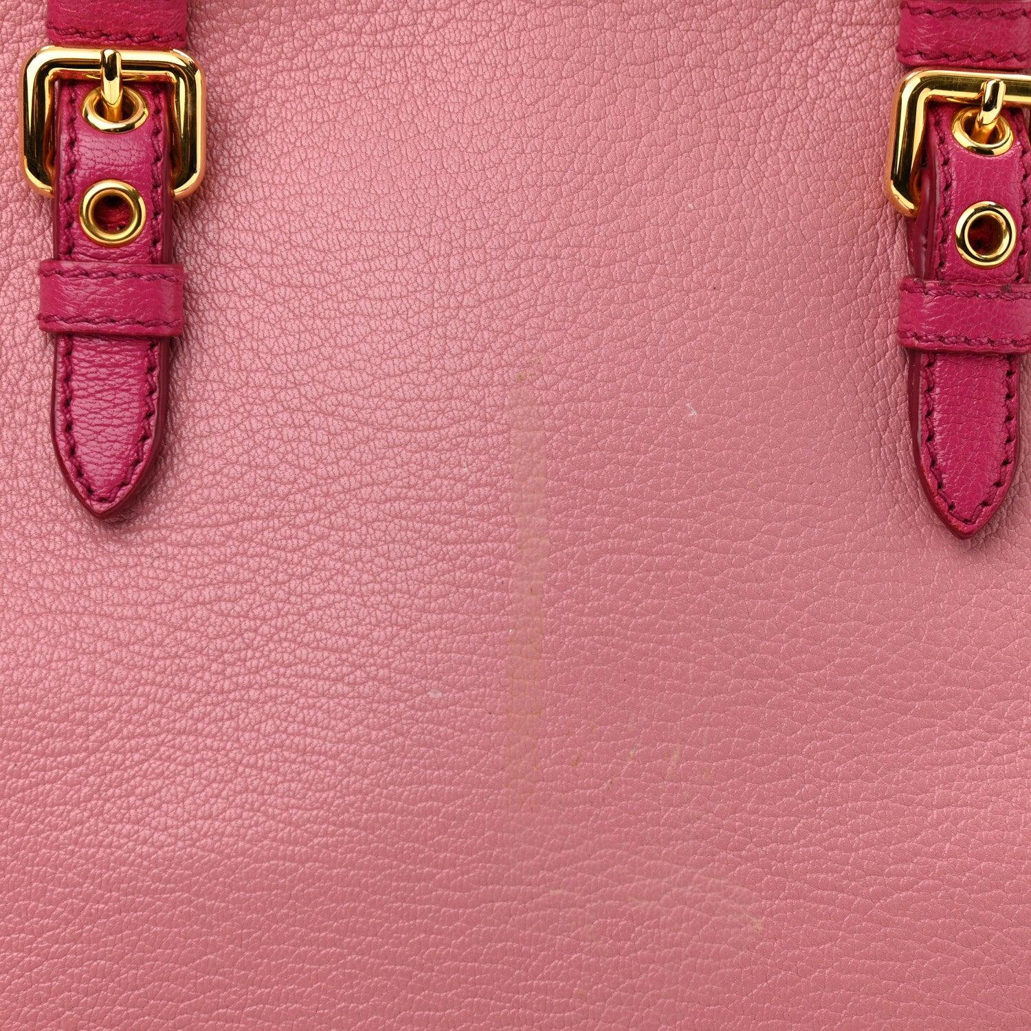 Miu Miu Goatskin Madras Bi-Color Bowling Bag Rosa Peonia 11 of 14