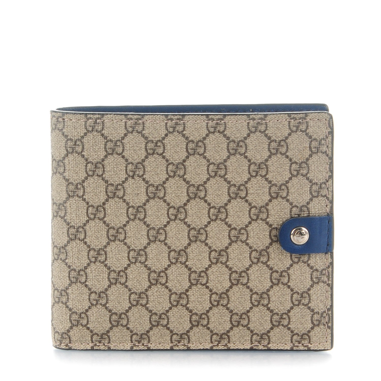 Gucci Monogram GG Supreme Bi-Fold Wallet Blue 1 of 7