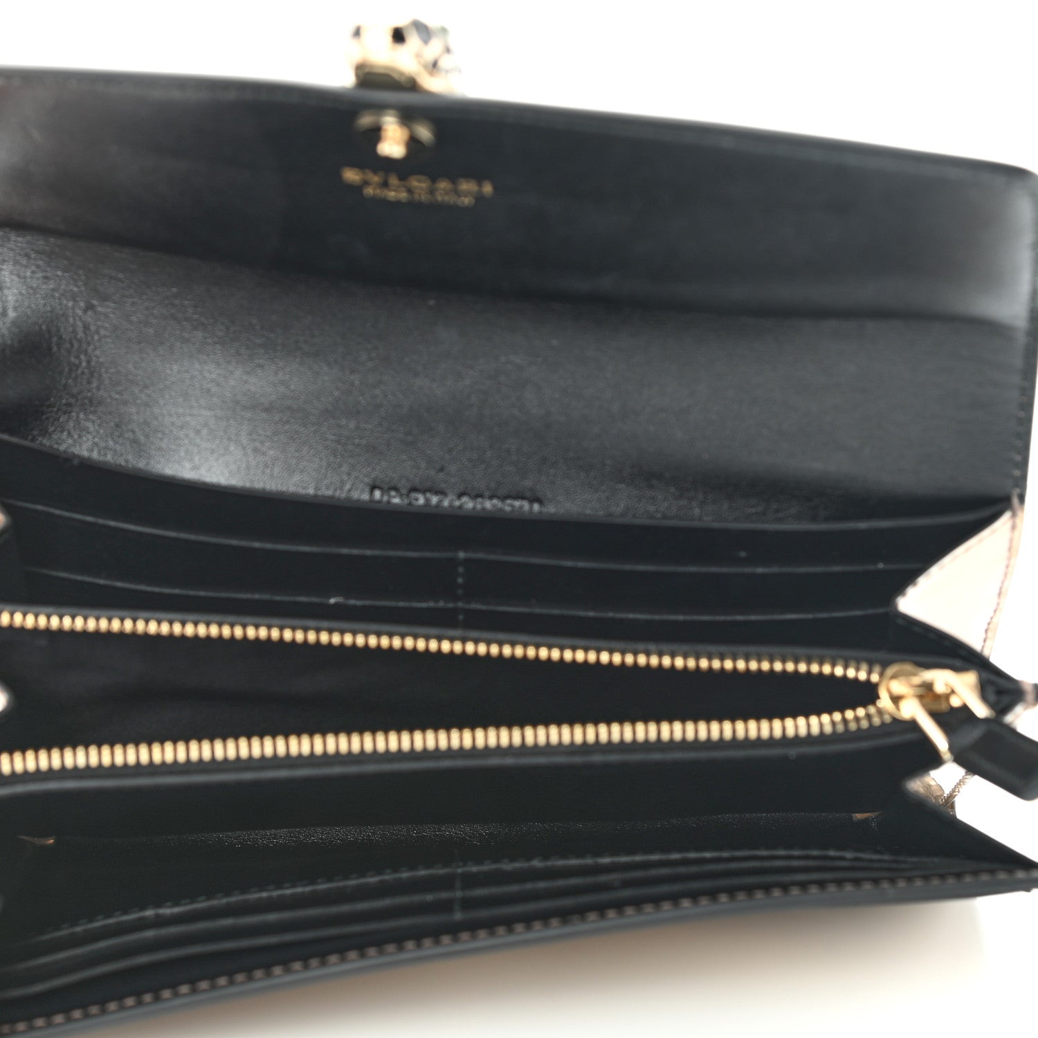 Bulgari Metallic Calfskin Serpenti Forever Wallet Gold 5 of 10