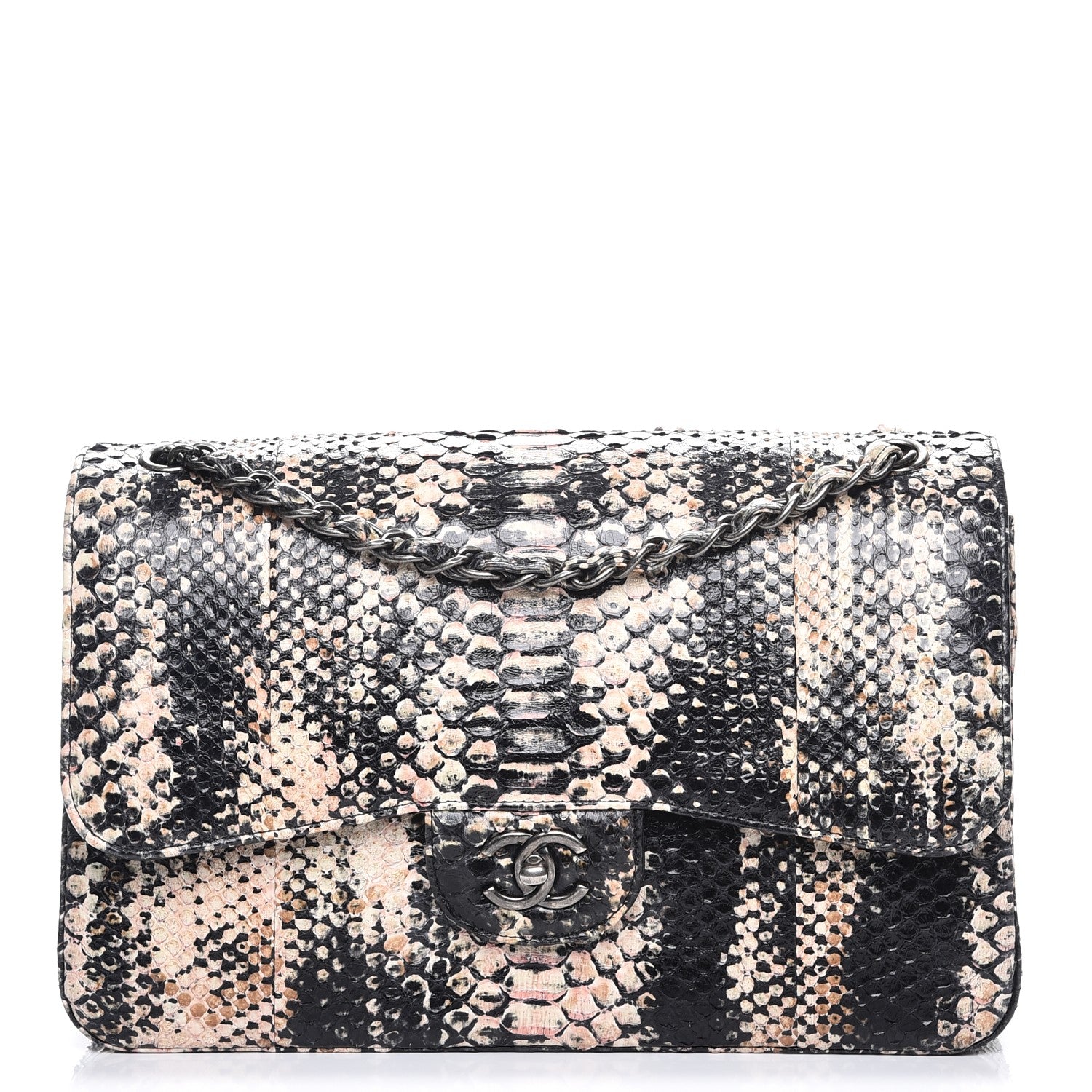 Chanel Python Jumbo Double Flap 1 of 10