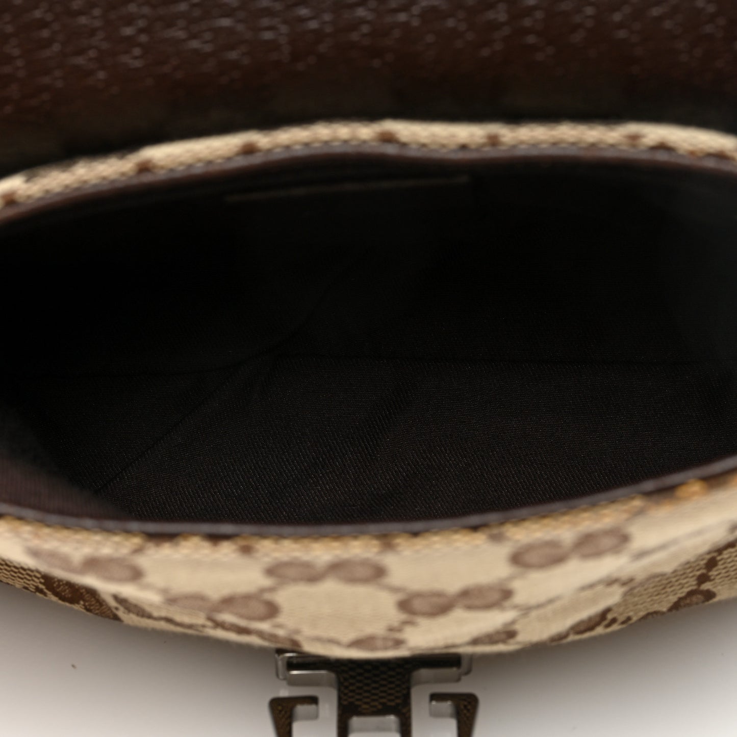 GG Monogram Buckle Belt Bag Dark Brown