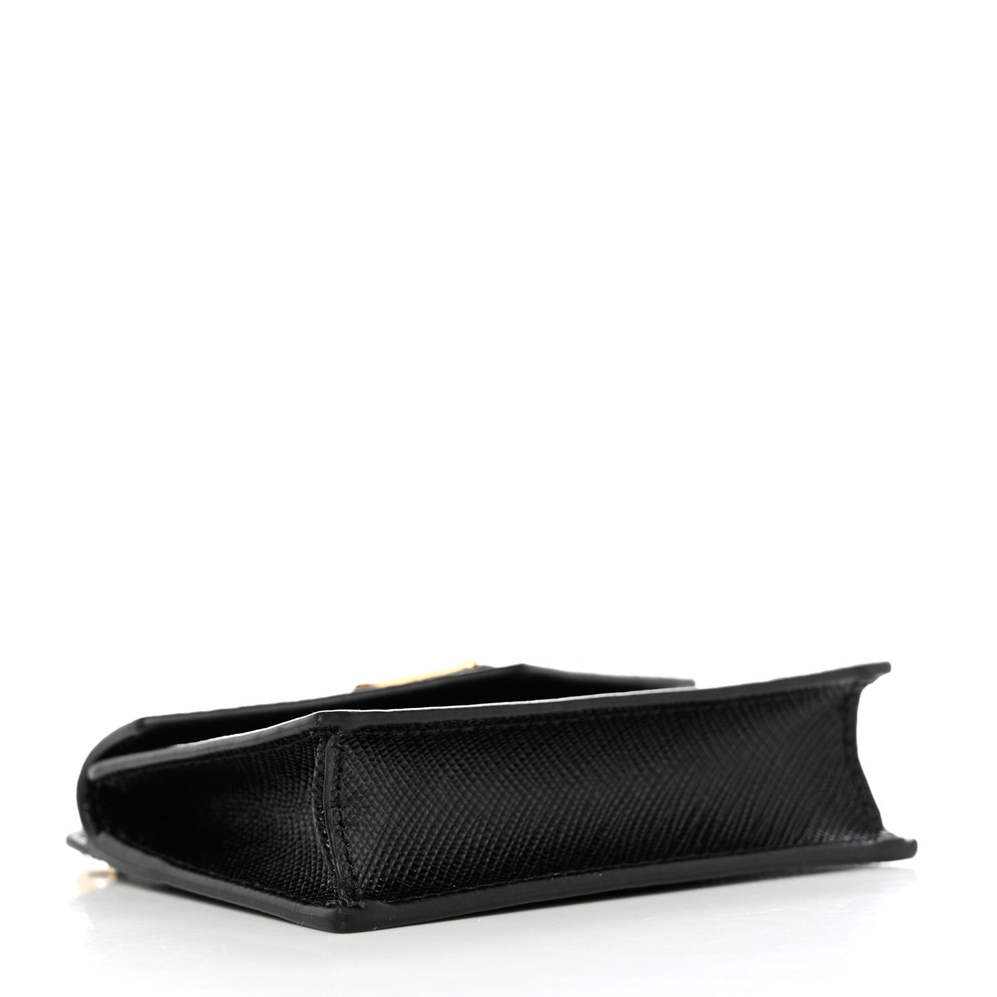 Saffiano Triangle Card Holder On Strap Black
