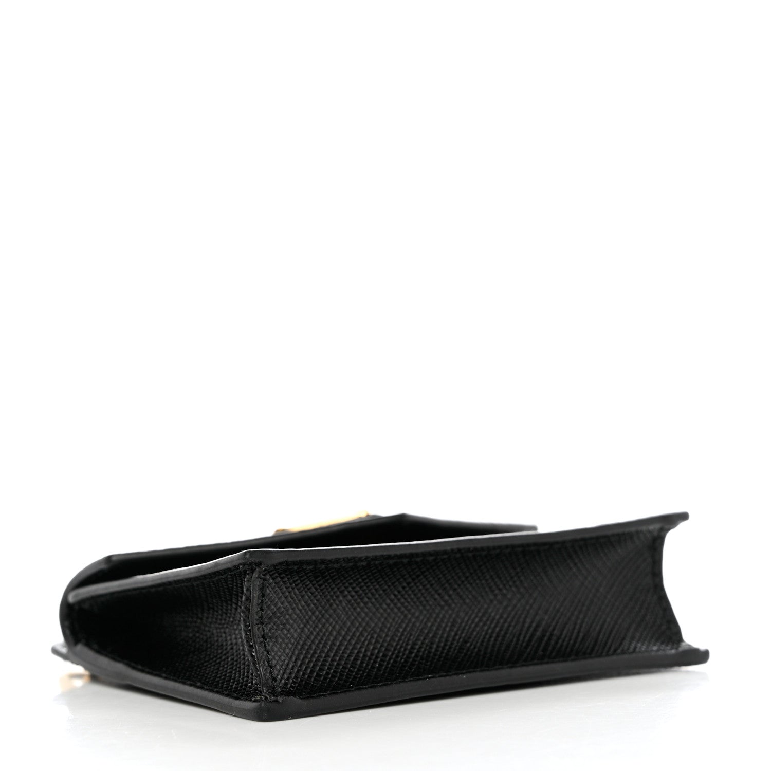 Prada Saffiano Triangle Card Holder On Strap Black 4 of 8
