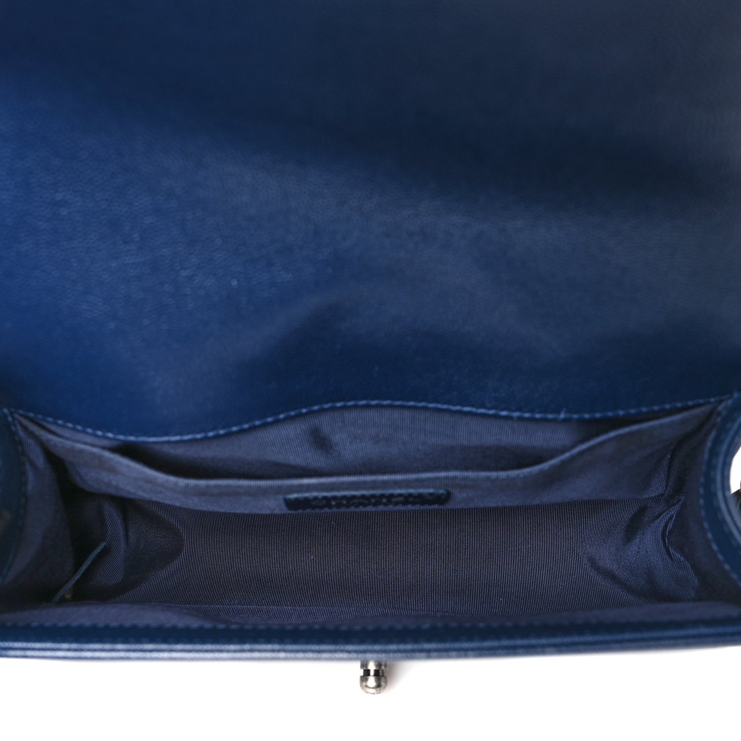Caviar Chevron Quilted Medium Boy Flap Navy