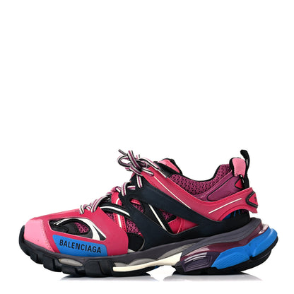 Balenciaga Mesh Nylon Metallic Fabric Womens Track Sneakers 38 Pink Blue 1 of 6