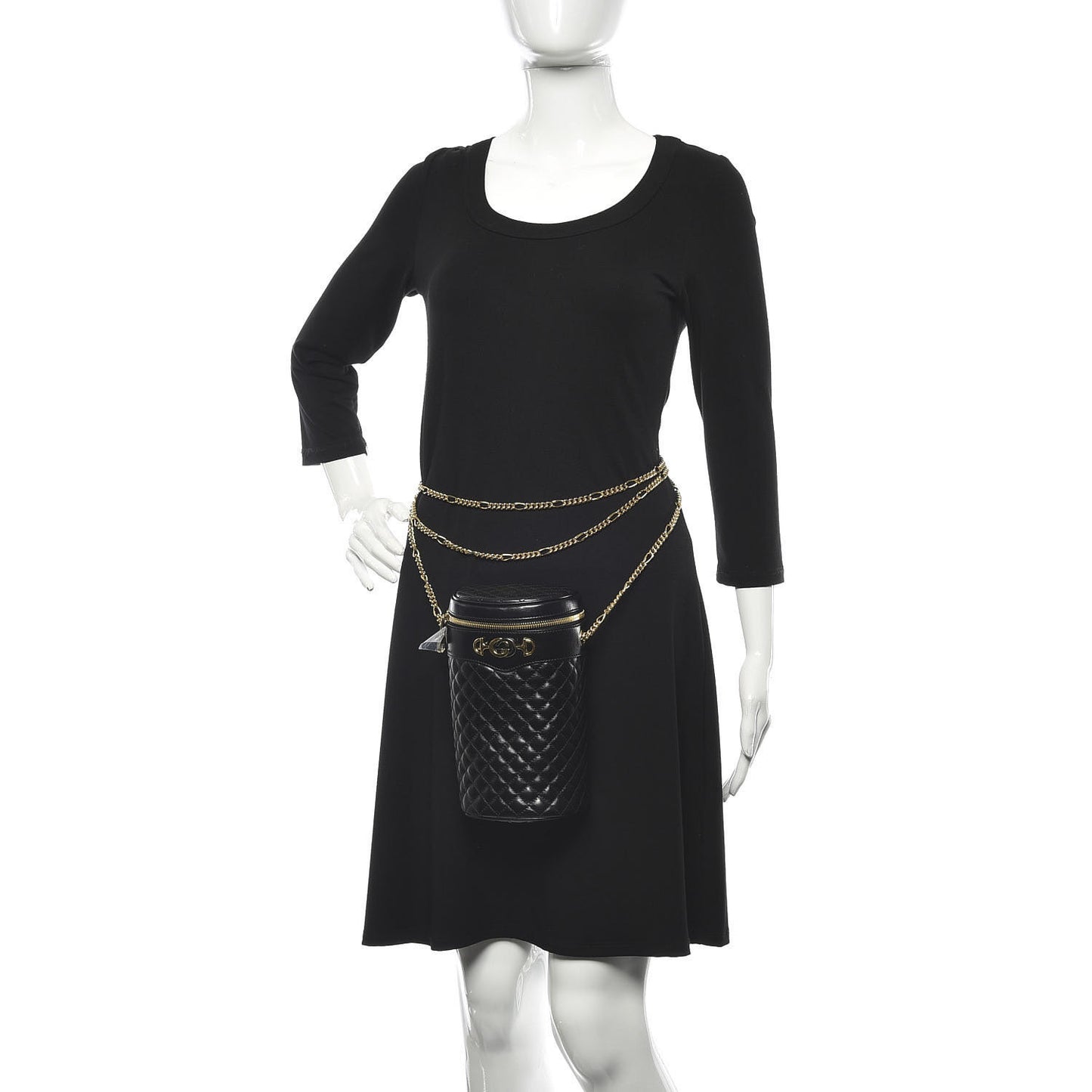 Calfskin Trapuntata Zumi Belt Bag Black