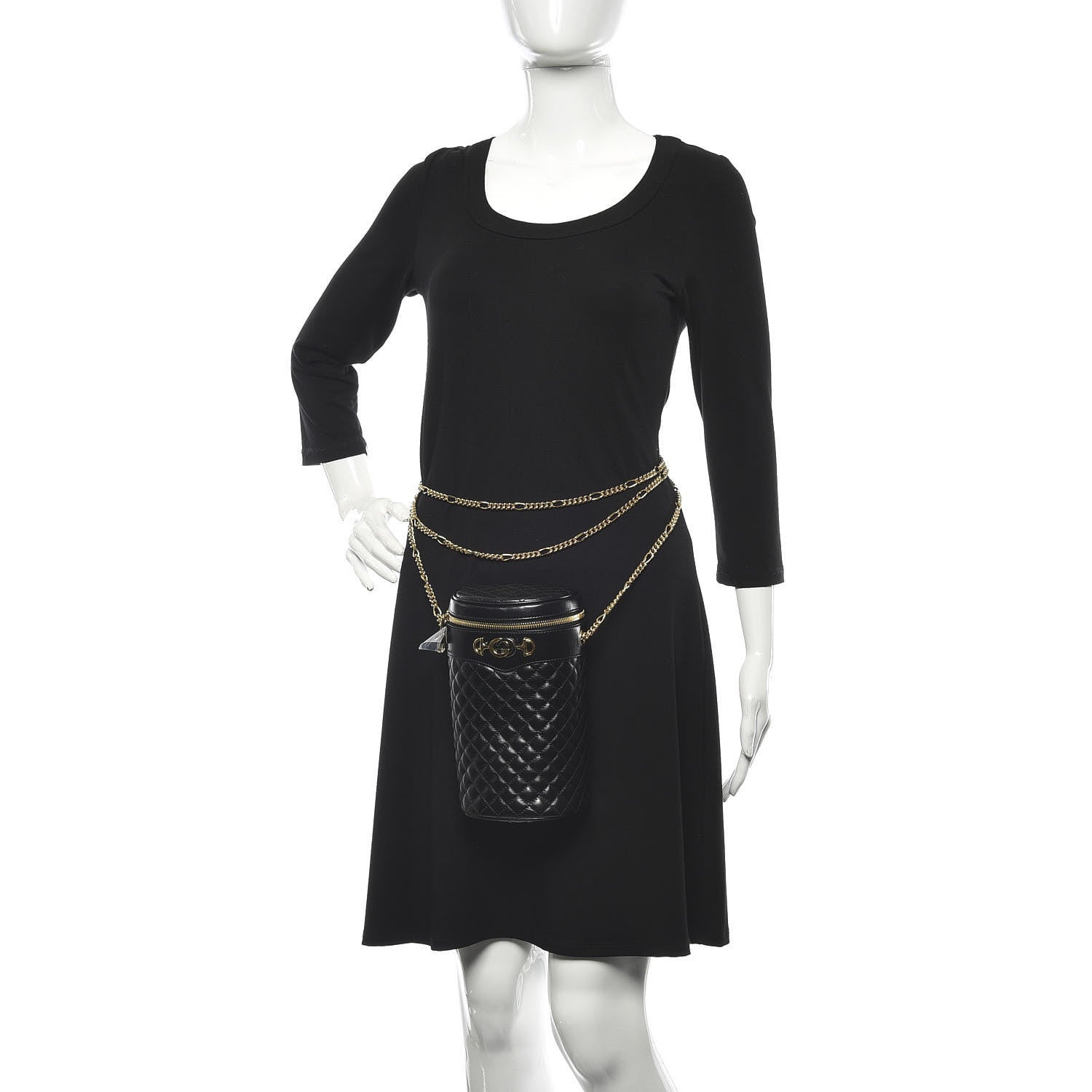 Gucci Calfskin Trapuntata Zumi Belt Bag Black 2 of 11