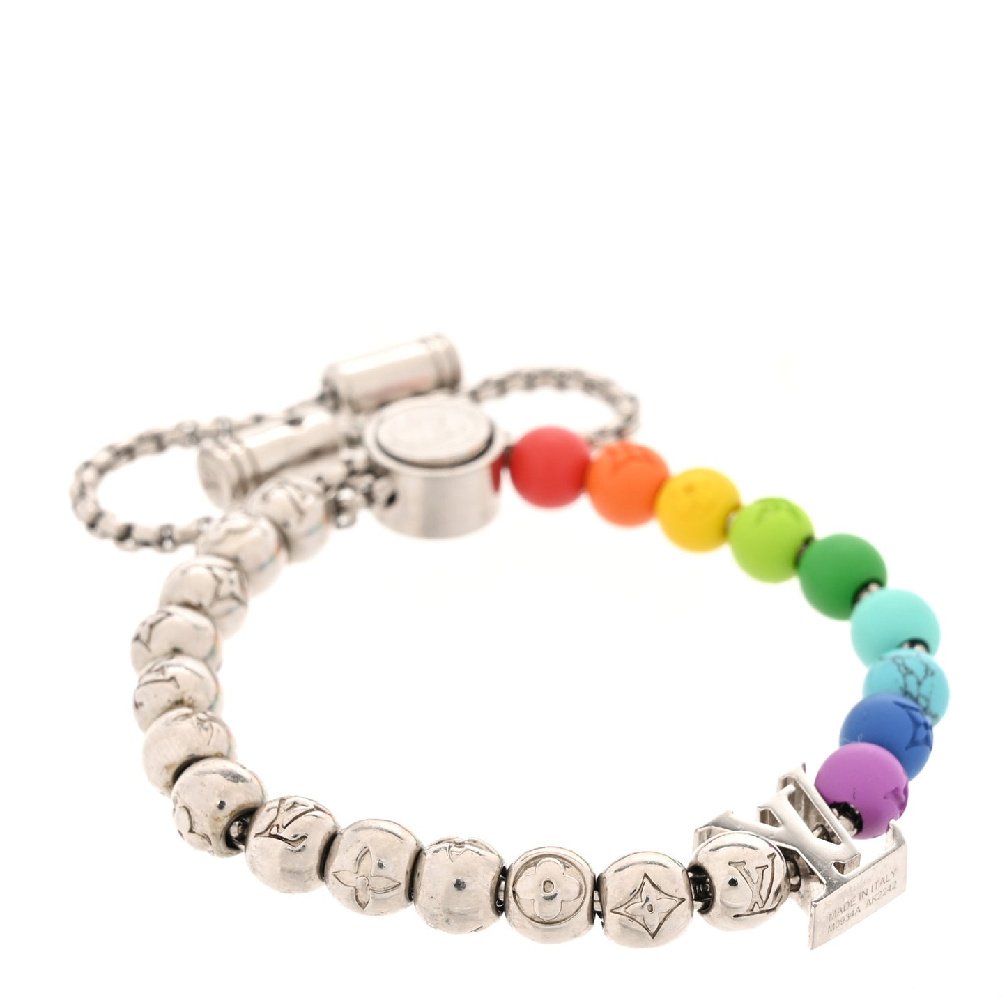 Metal Resin Monogram Beads Bracelet Multicolor