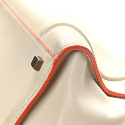 Celine Smooth Calfskin Medium Phantom Luggage Chalk Orange Trim 13 of 17