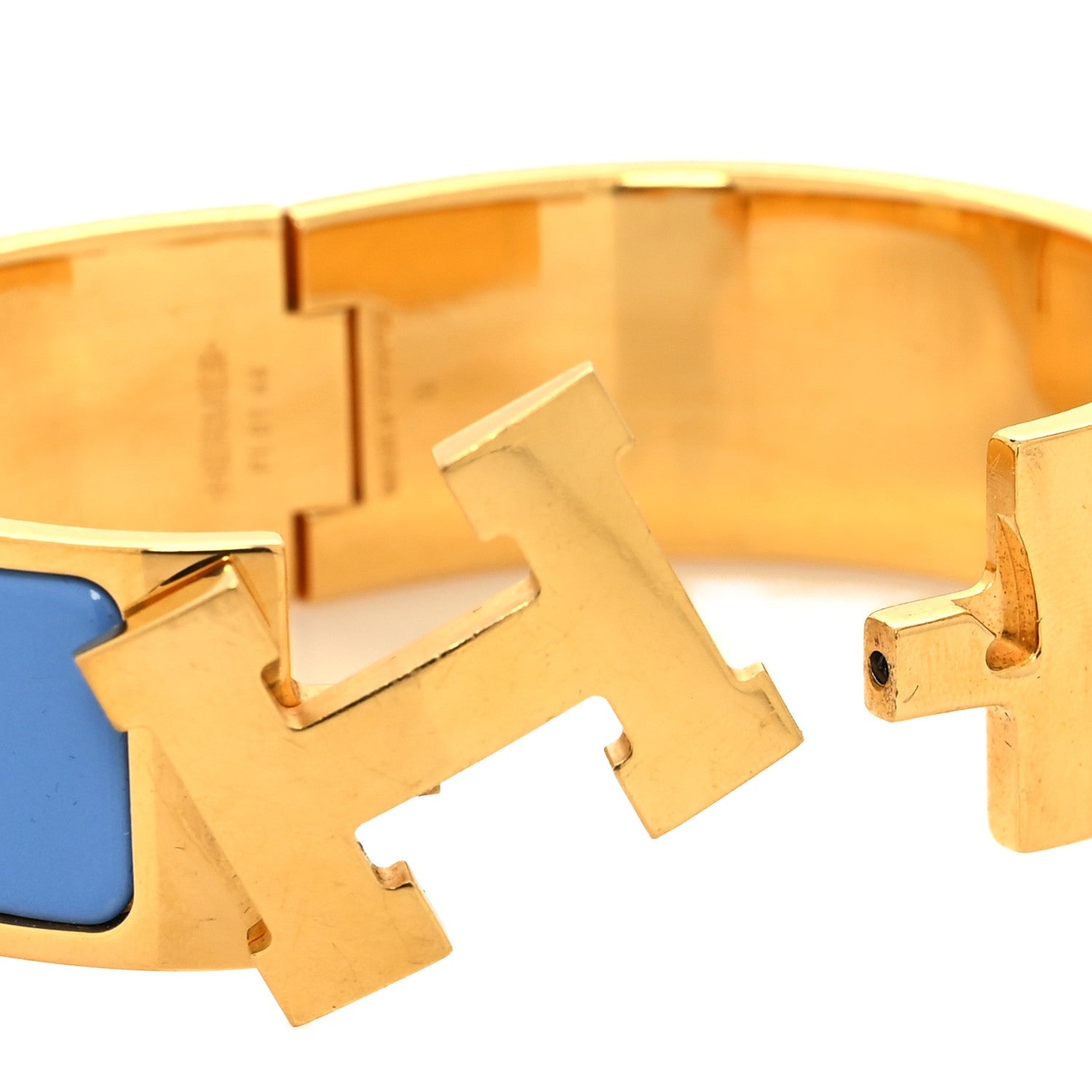 Hermes Enamel Wide Clic Clac H Bracelet GM Bleu Transat 4 of 5