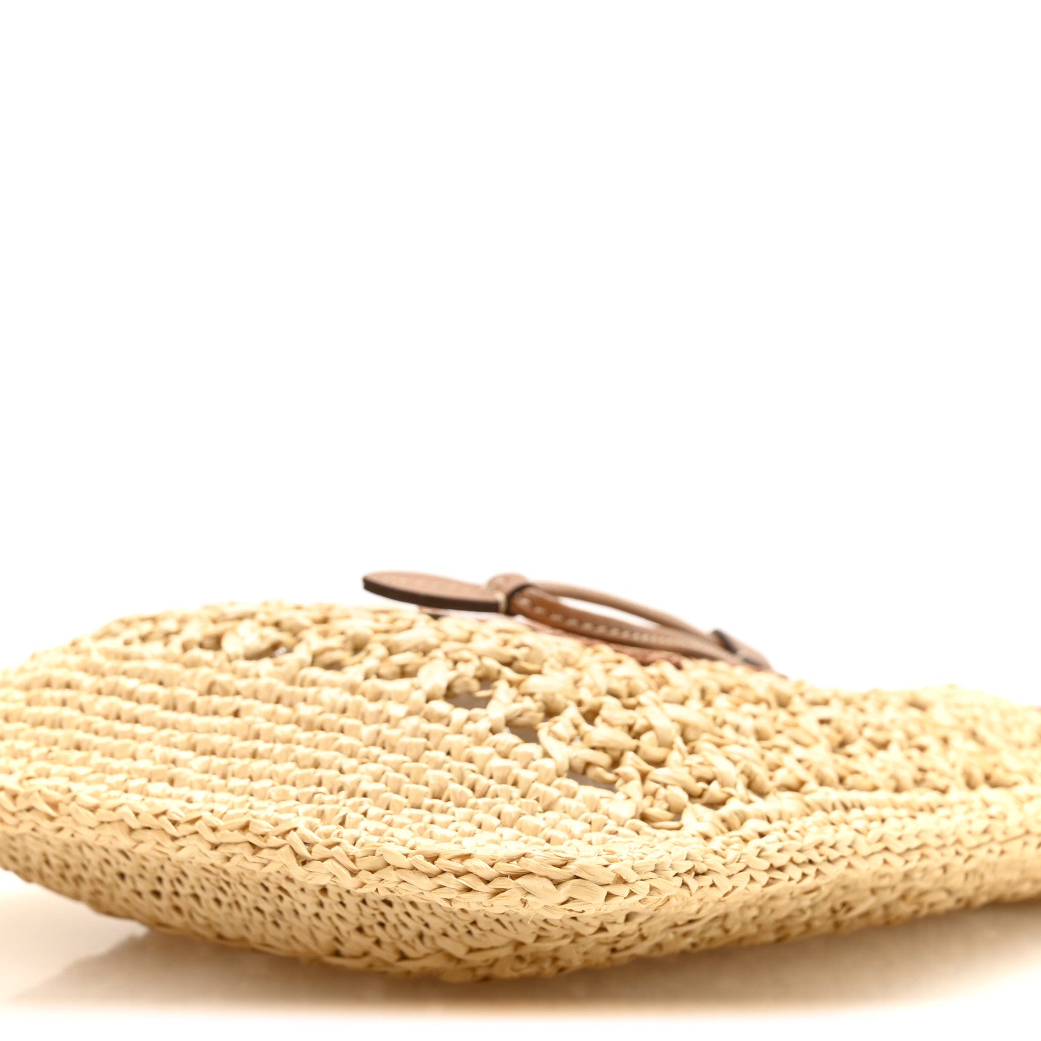 Miu Miu Raffia Crochet Drawstring Pouch Naturale Cognac 9 of 9