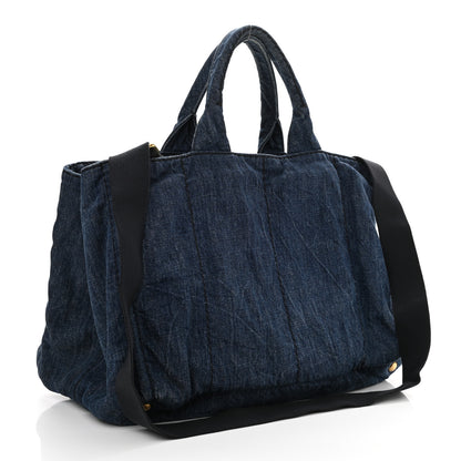 Prada Denim Logo Tote Avio 3 of 10
