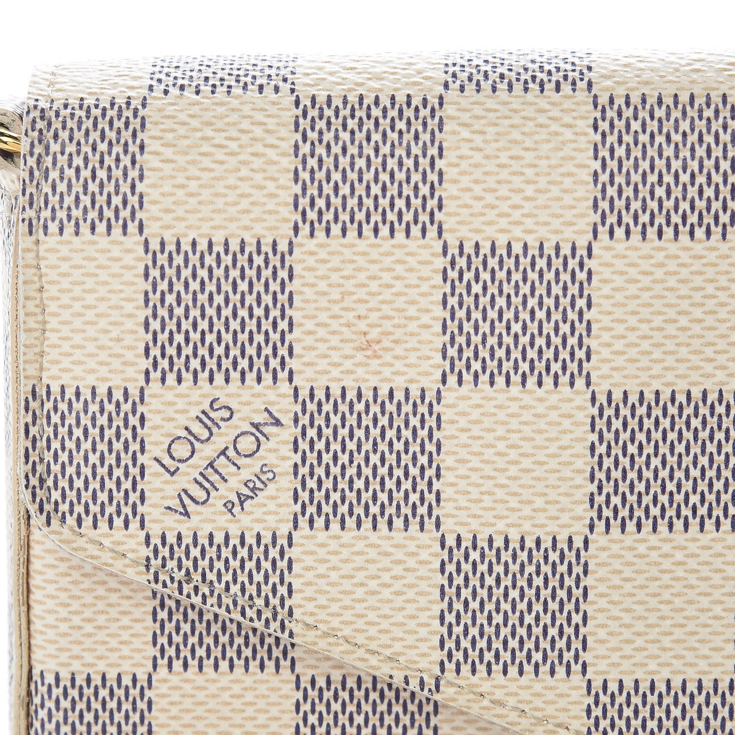 Damier Azur Pochette Felicie Chain Wallet Rose Ballerine
