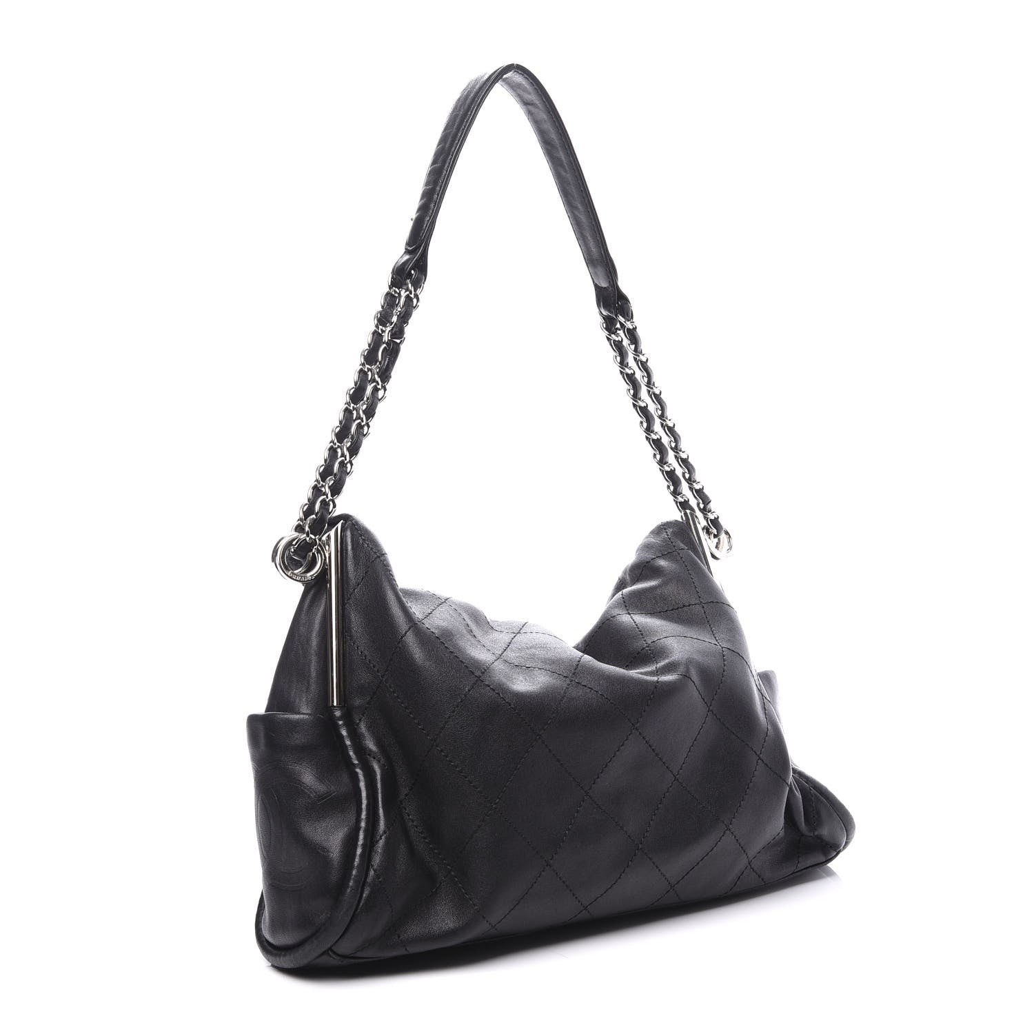 Chanel Lambskin Stitched Medium Ultimate Soft Tote Black 2 of 9