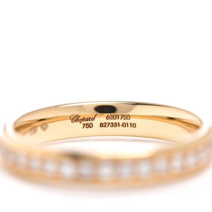 Chopard 18K Yellow Gold Diamond 3.5mm Eternity Wedding Band Ring 53 6.5 4 of 5