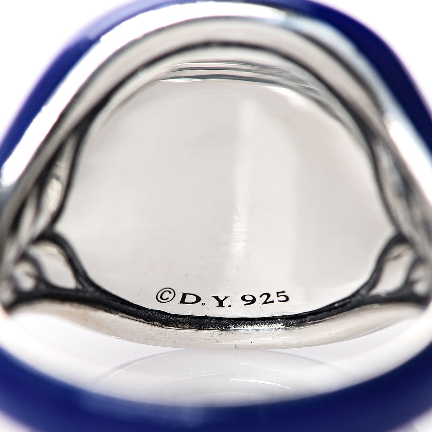 Sterling Silver Enamel Pinky Ring Blue 45 3.5