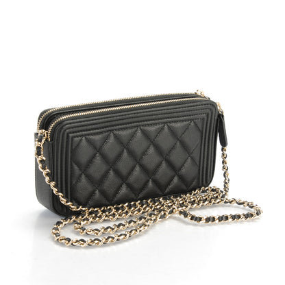 Chanel Caviar Quilted Small Boy Clutch With Chain Black 3 of 8