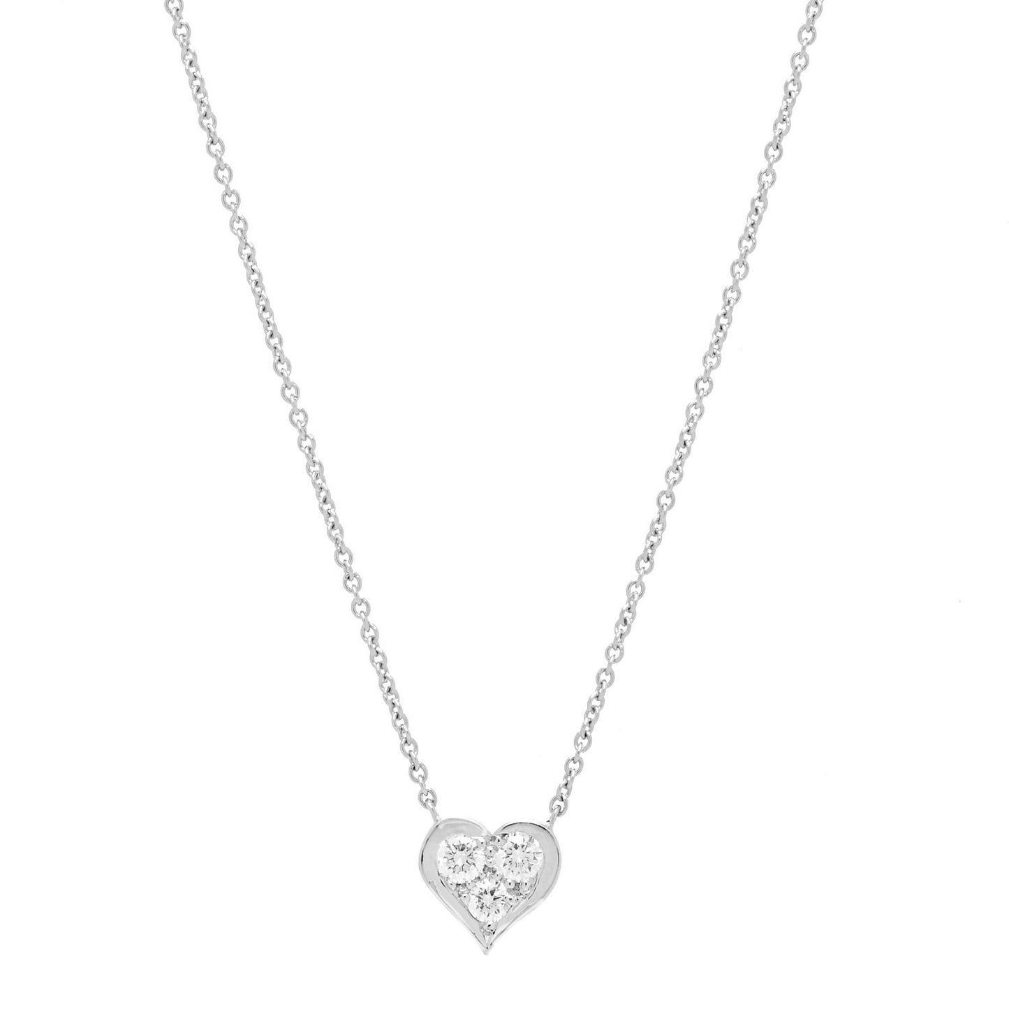 Platinum Diamond Heart Pendant Necklace