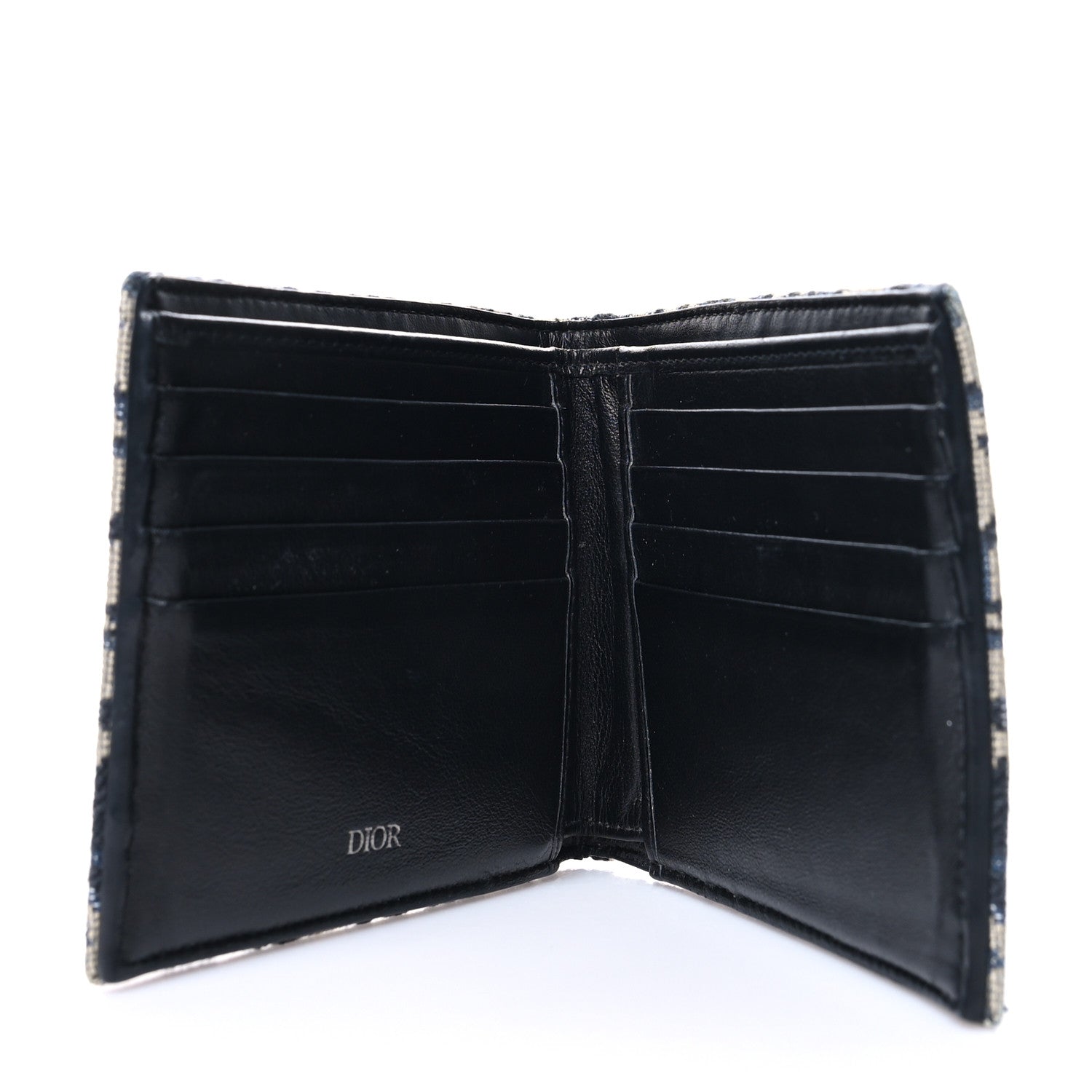 Christian Dior Oblique Bi-Fold Wallet Blue 5 of 11
