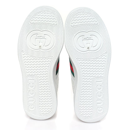 Gucci Calfskin Web Perforated Womens Platform 55mm Sneakers 41 White Bright Splash 7 of 10