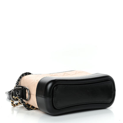 Chanel Aged Calfskin Quilted Small Gabrielle Hobo Beige Black 3 of 4
