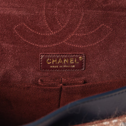 Chanel Smooth Calfskin Knit Nude 2.55 Reissue 226 Flap Navy 6 of 12