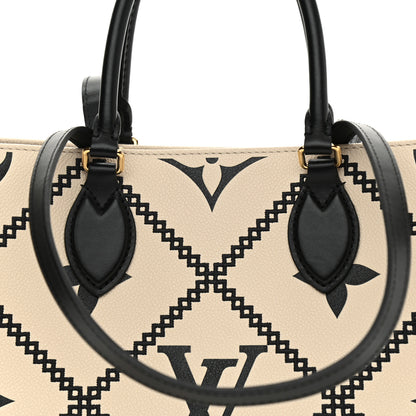 Louis Vuitton Empreinte Monogram Giant Broderies Onthego MM Cream Black 7 of 8