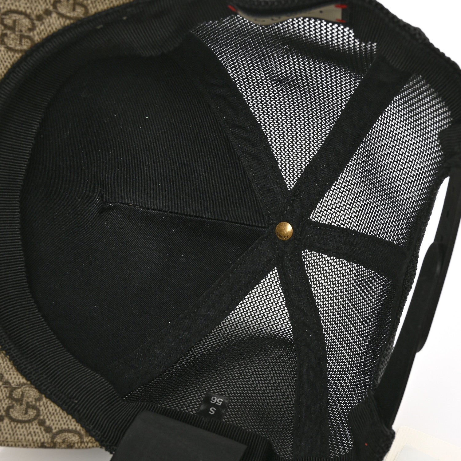 Gucci GG Supreme Monogram Bosco Patch Baseball Hat S Beige Malva 6 of 7