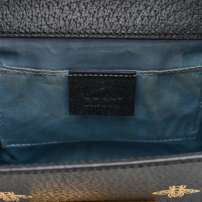 Gucci Grained Calfskin Bee Star Small Padlock Shoulder Bag Black 5 of 9