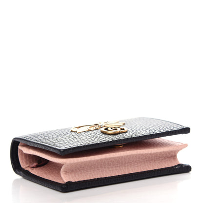 Gucci Calfskin GG Marmont Bow Card Case Black 4 of 9
