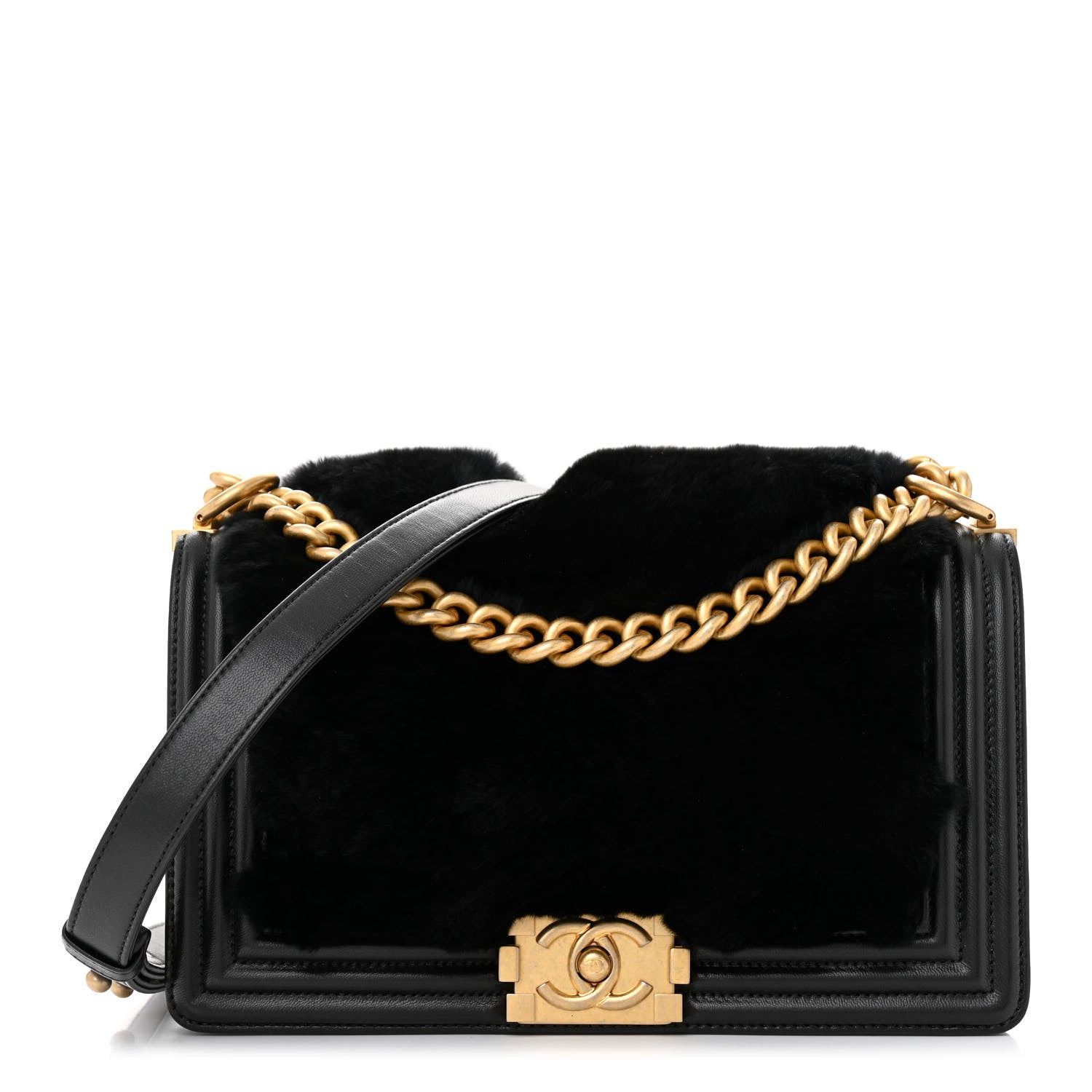 Chanel Orylag Rabbit Fur Calfskin Medium Boy Flap 1 of 11