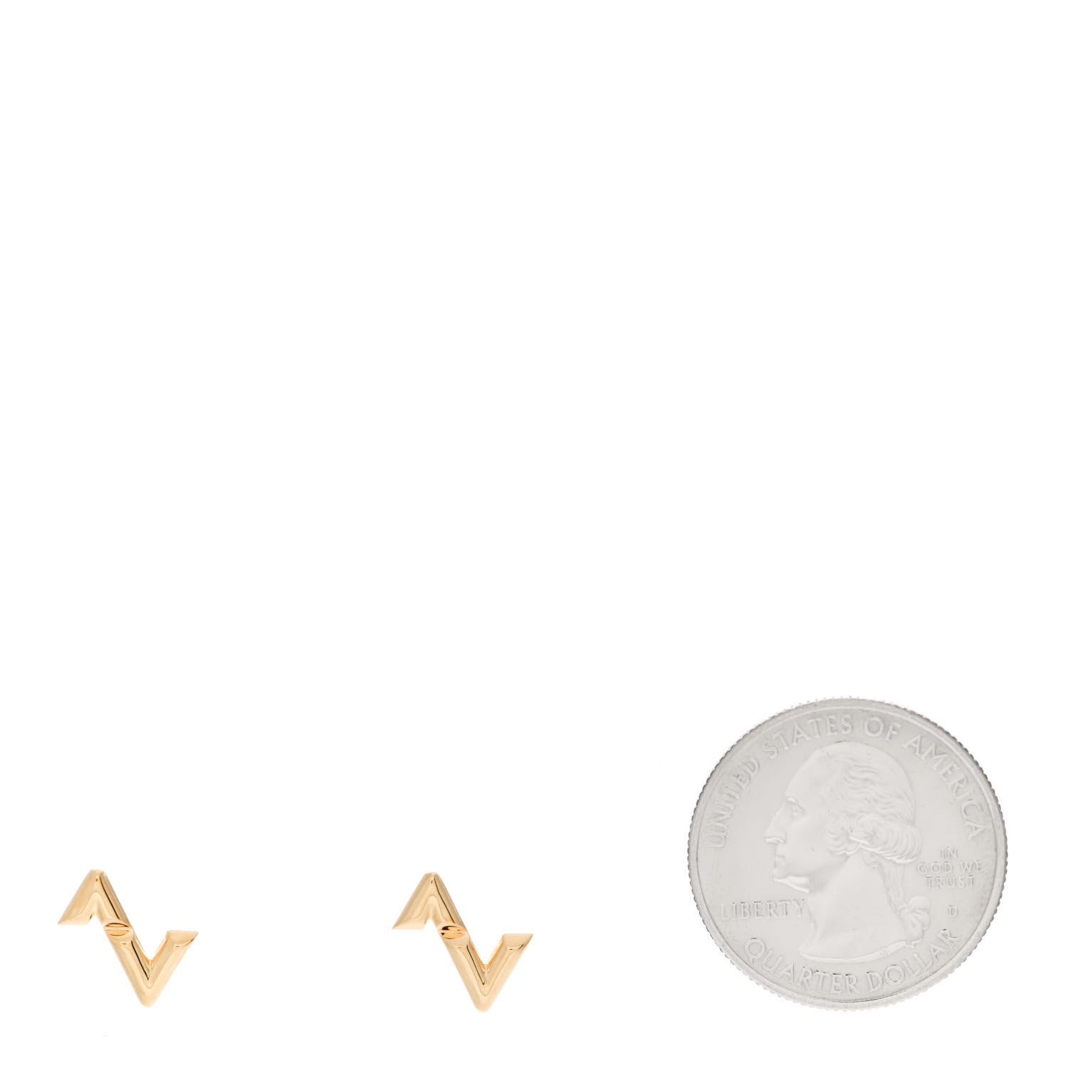 Louis Vuitton 18K Yellow Gold LV Volt Upside Down Stud Earrings 2 of 4