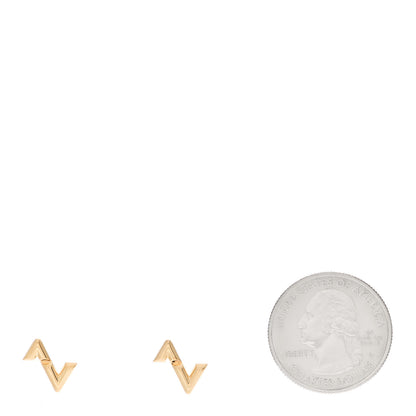 Louis Vuitton 18K Yellow Gold LV Volt Upside Down Stud Earrings 2 of 4