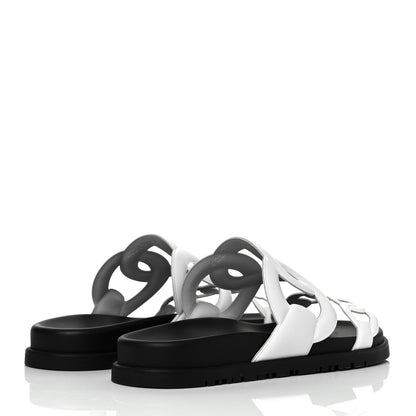 Hermes Nappa Womens Extra Sandals 37 White 4 of 9