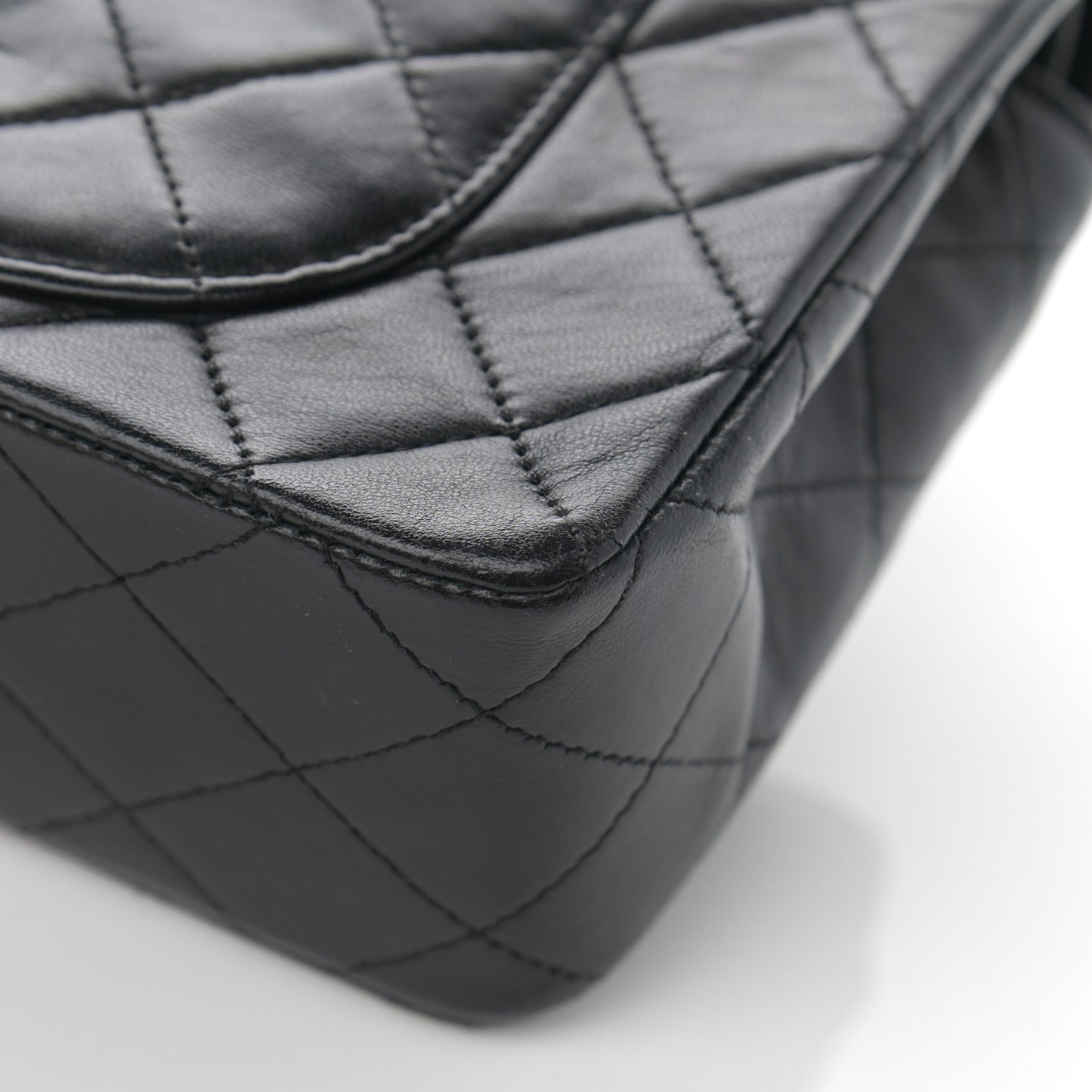 Lambskin Quilted Small Double Flap Black