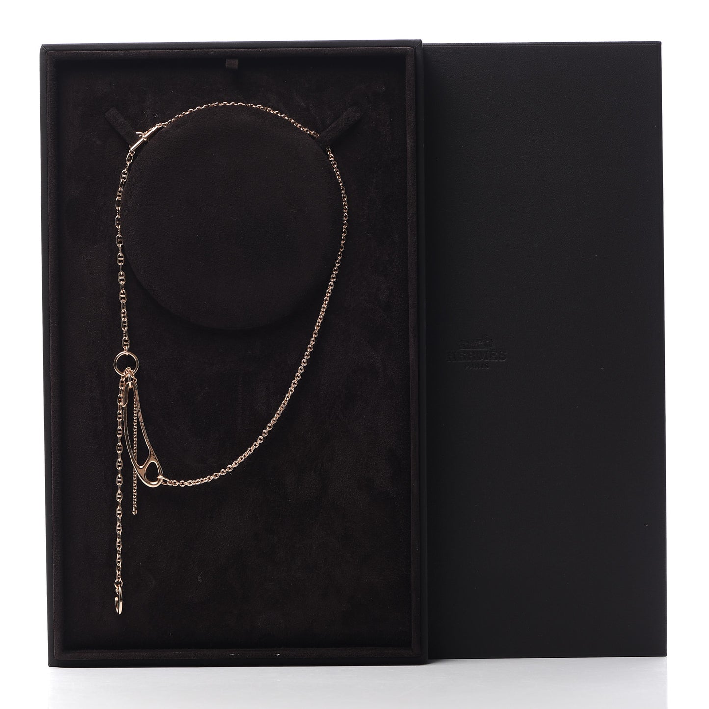 18K Rose Gold Diamond GM Chaine d'Ancre Punk Lariat Necklace