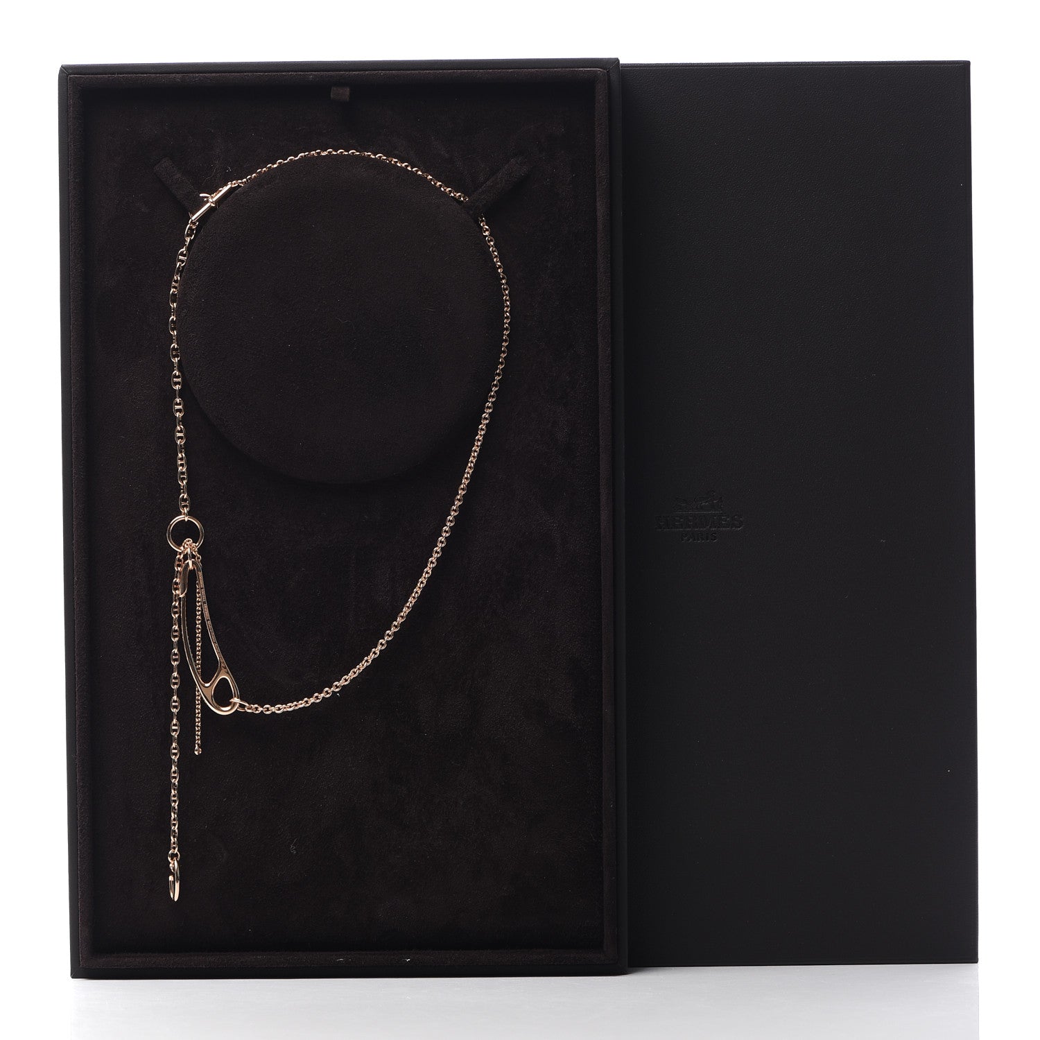 Hermes 18K Rose Gold Diamond GM Chaine d'Ancre Punk Lariat Necklace 5 of 5
