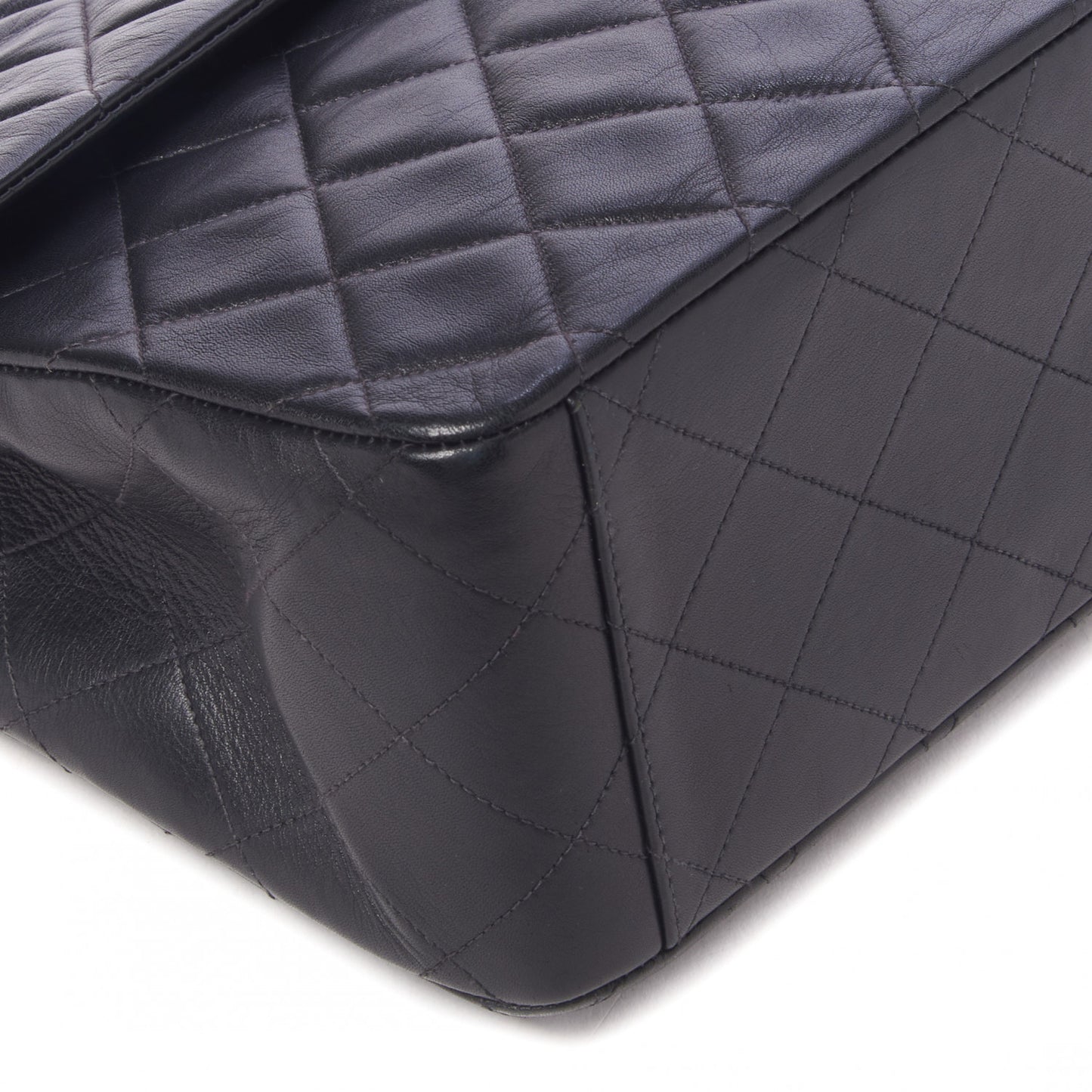 Lambskin Quilted XL Jumbo Single Flap Black