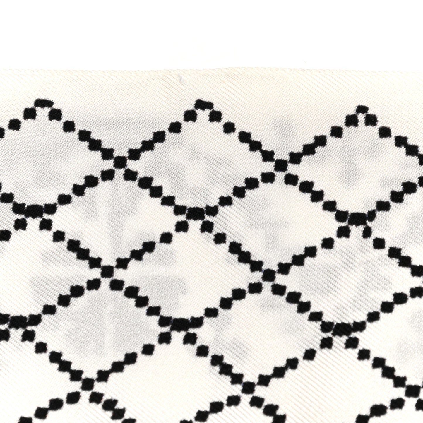 Silk Twill CC Bandeau Scarf White Black