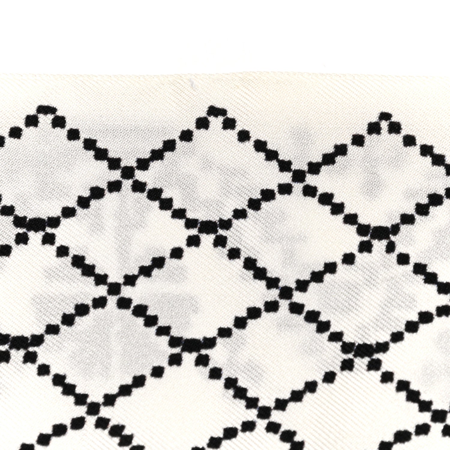 Chanel Silk Twill CC Bandeau Scarf White Black 5 of 5