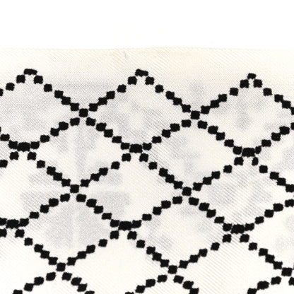Chanel Silk Twill CC Bandeau Scarf White Black 5 of 5