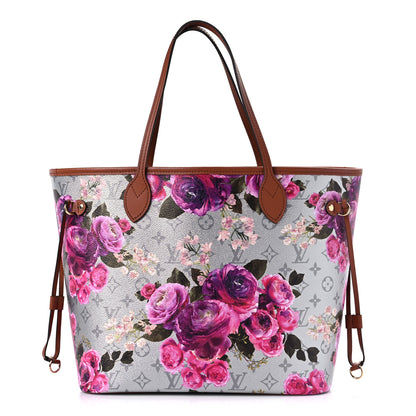 Louis Vuitton Metallic Monogram LV Garden Neverfull MM Silver 3 of 9
