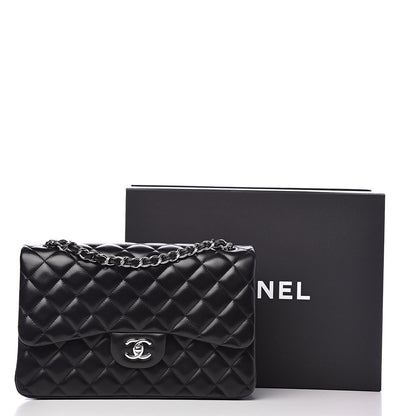 Chanel Lambskin Quilted Jumbo Double Flap Black 11 of 11