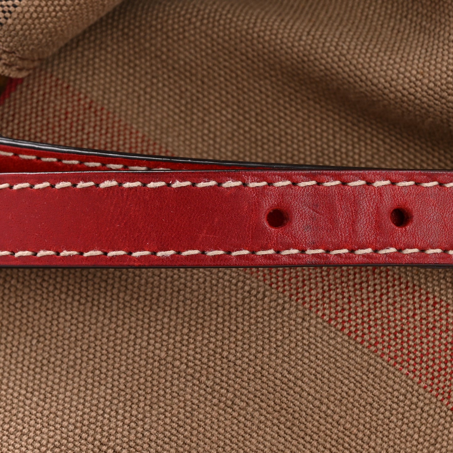 Canvas Mega Check Medium Susanna Hobo Cadmium Red