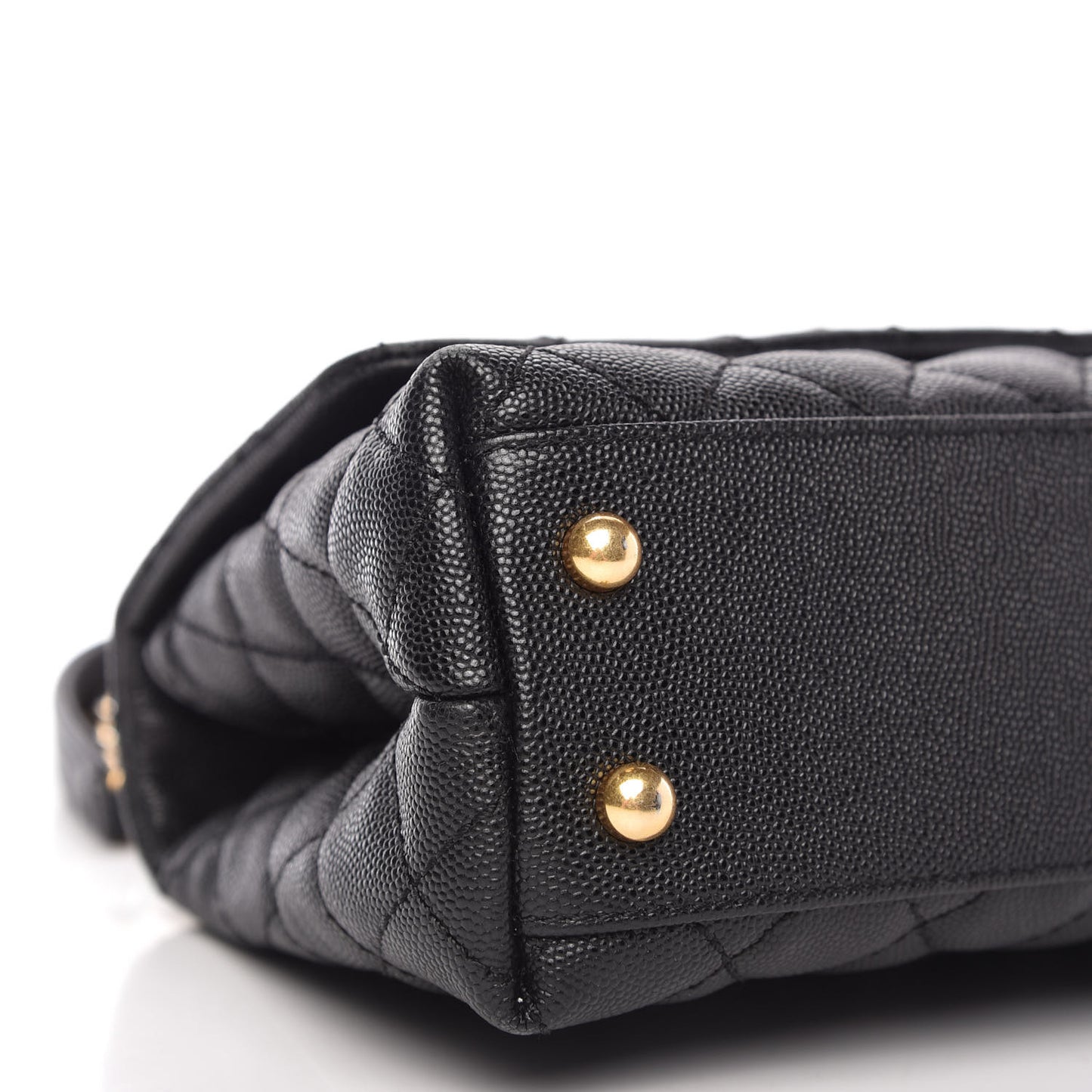 Caviar Quilted Mini Coco Handle Flap Black