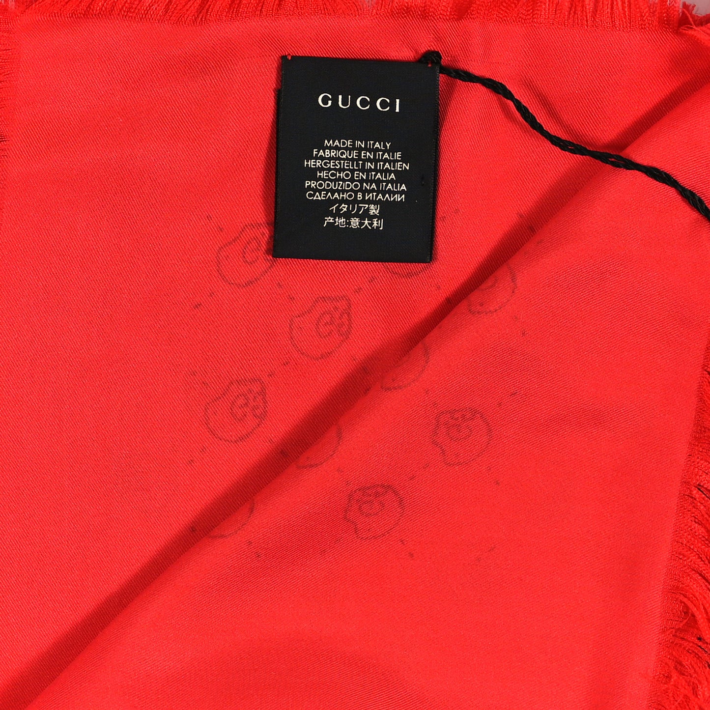 Modal Silk Twill GG Hamlet Square Scarf Flame Blue