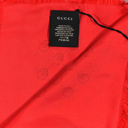 Gucci Modal Silk Twill GG Hamlet Square Scarf Flame Blue 3 of 3